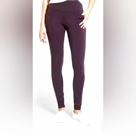 Athleta High Waisted Metro Leggings W/ Front & Back Pockets Plum Size XS - Picture 15 of 16